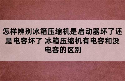 怎样辨别冰箱压缩机是启动器坏了还是电容坏了 冰箱压缩机有电容和没电容的区别